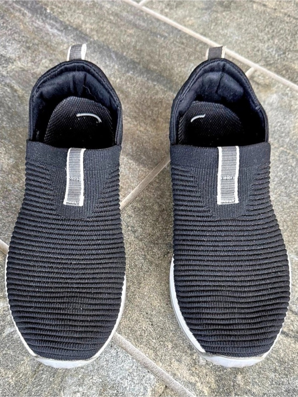 Ryka Era Knit Slip-On Sneaker Black & White